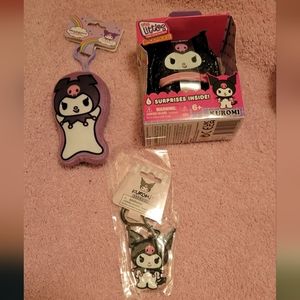 Kuromi real littles mini backpack with stationery and key chains bundle